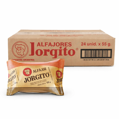 Jorgito Chocolate Alfajor with Dulce de Leche Filling 55g (Box of 24 Units)