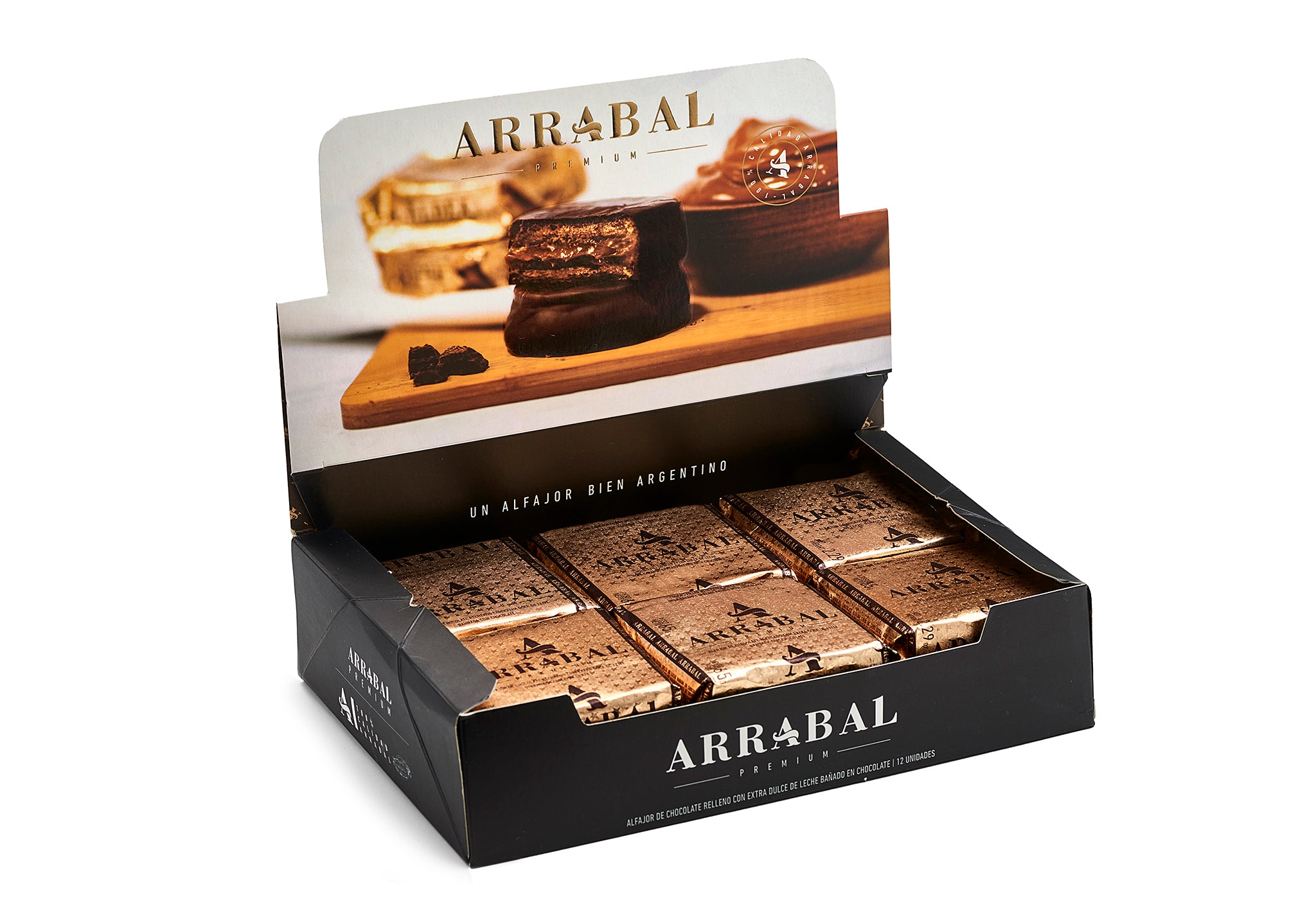 Arrabal - Dark Chocolate Alfajor Filled With Dulce de Leche 12u. 780g/1.72lb