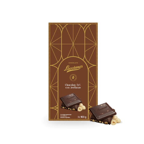 Lucciano’s Signature Tablet - 54% Dark Chocolate with Whole Hazelnut 100g/0.22 lb