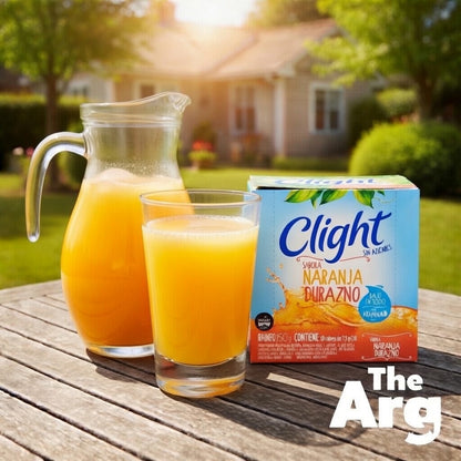 Clight Orange Peach Sugar-Free Powdered Drink Mix (20 Sachets, 1L Each) – Gluten-Free Argentine Beverage