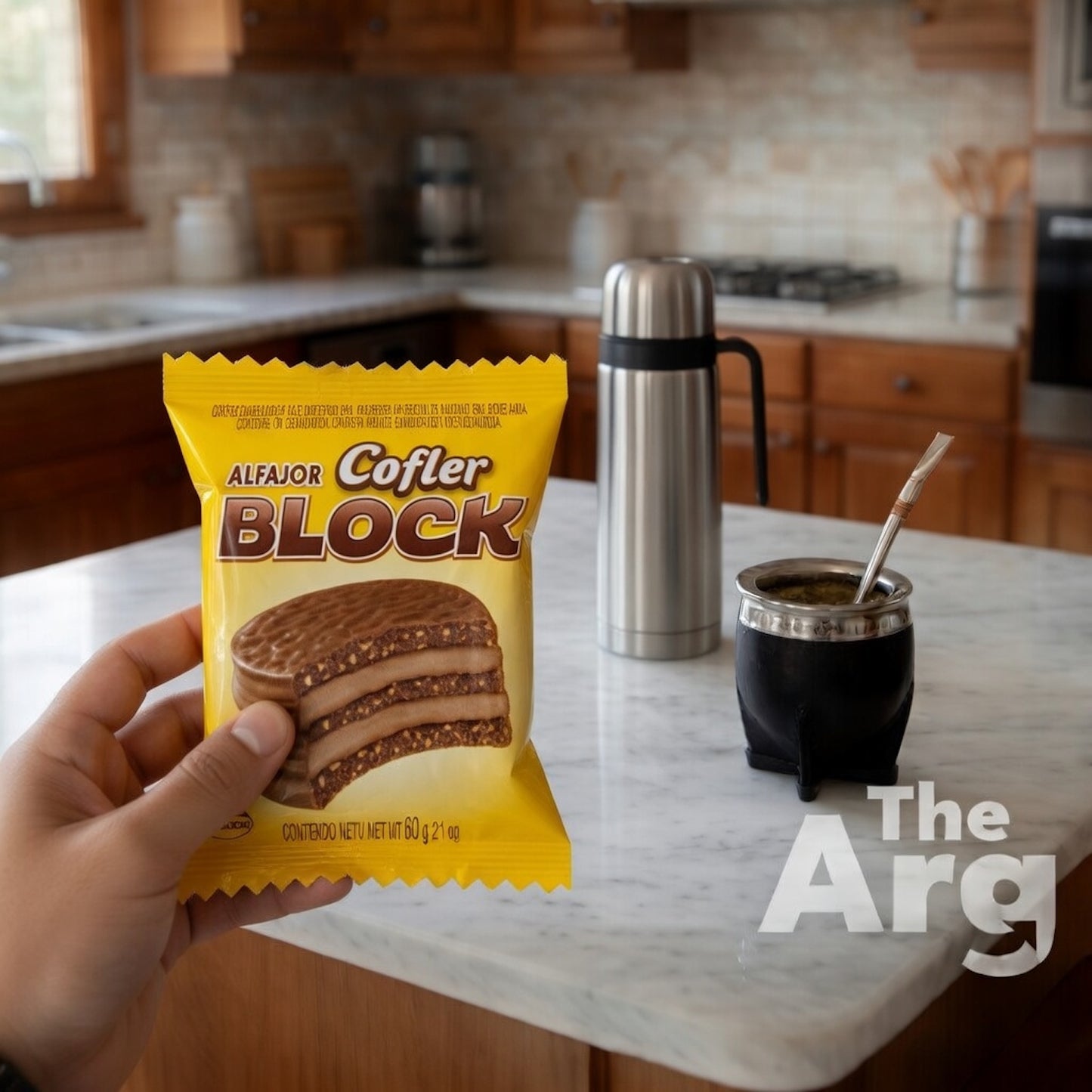 Cofler Triple Alfajor Block Filled with Peanut Butter Cream 60g / 2.11 oz