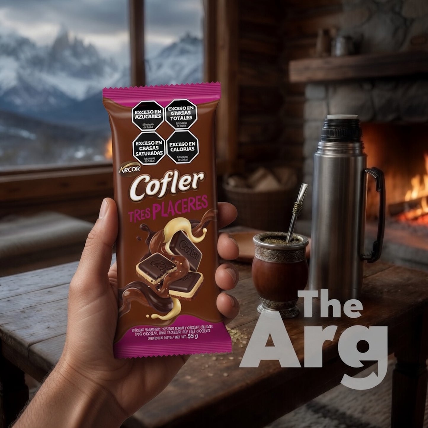 Arcor Cofler 3 Placeres Chocolate con Leche, Semidulce y Blanco 55 g / 1.9 oz
