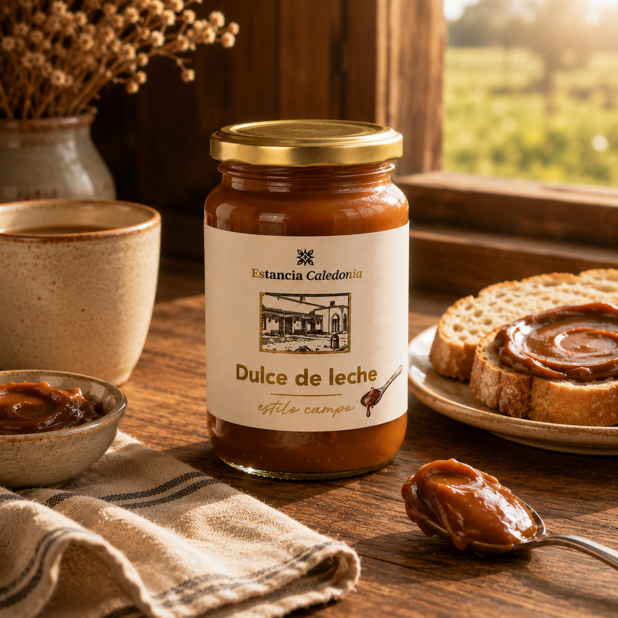 Estancia Caledonia Dulce de Leche Estilo Campo – Traditional Argentine Caramel Spread – 450 g (15.9 oz) – Gluten Free