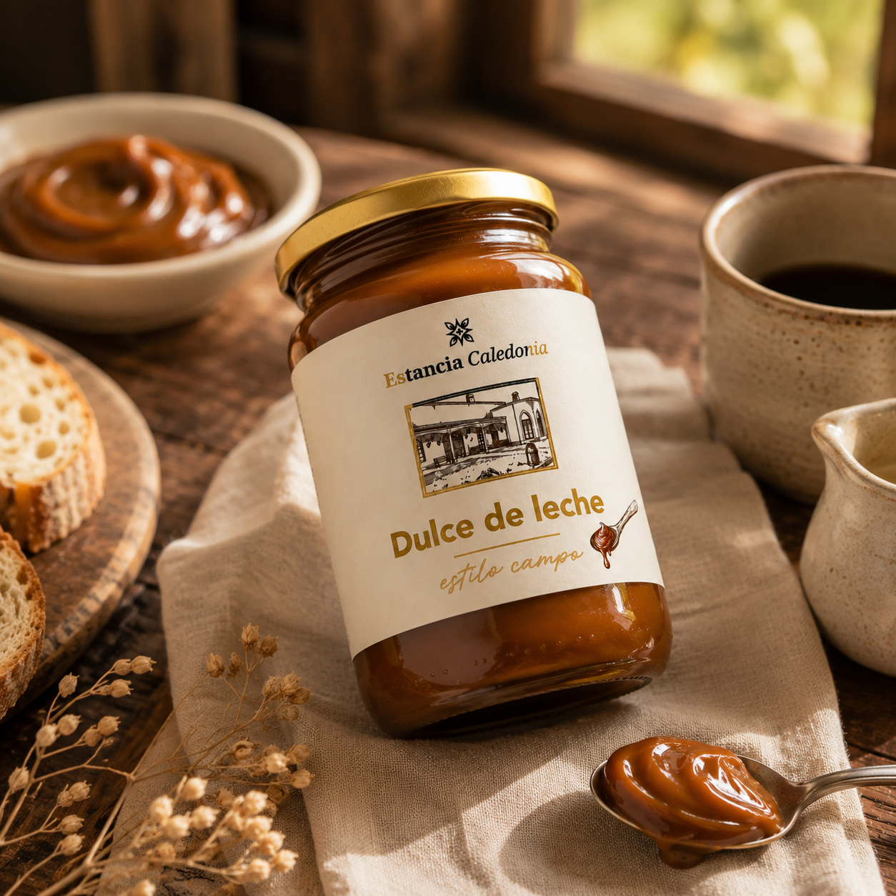 Estancia Caledonia Dulce de Leche Estilo Campo – Traditional Argentine Caramel Spread – 450 g (15.9 oz) – Gluten Free