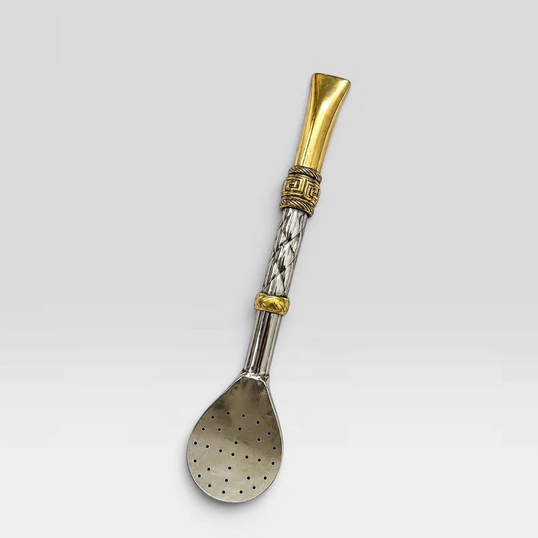Premium Bombilla – Solid Alpaca Silver, Chiseled & Bronze