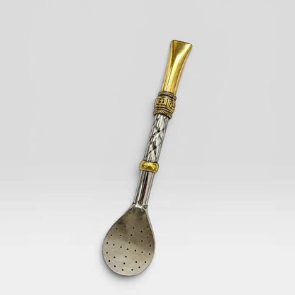 Premium Bombilla – Solid Alpaca Silver, Chiseled & Bronze