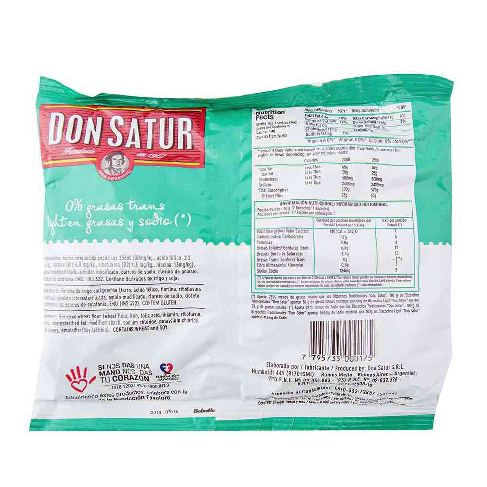 Don Satur Light Biscuits 170 Gr.