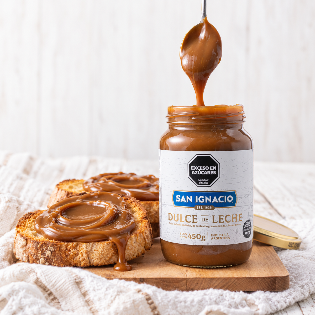 San Ignacio Diet Dulce de Leche Reduced Fat Glass Jar 450g