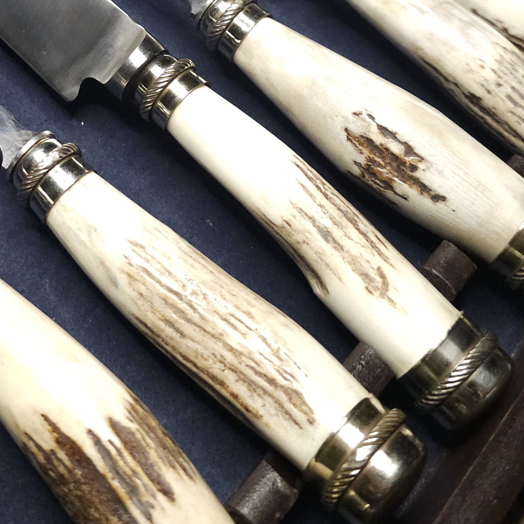 Exclusive Natural Deer Antler Cutlery Set with Double Alpaca - Handcrafted Argentine Artistry