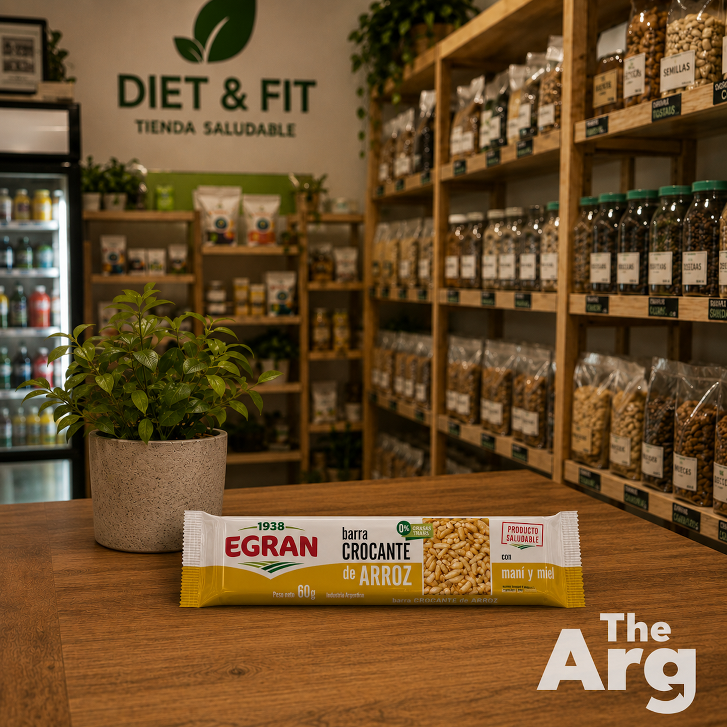 Egran Crispy Puffed Bar with Peanuts, Rice and Honey 60g