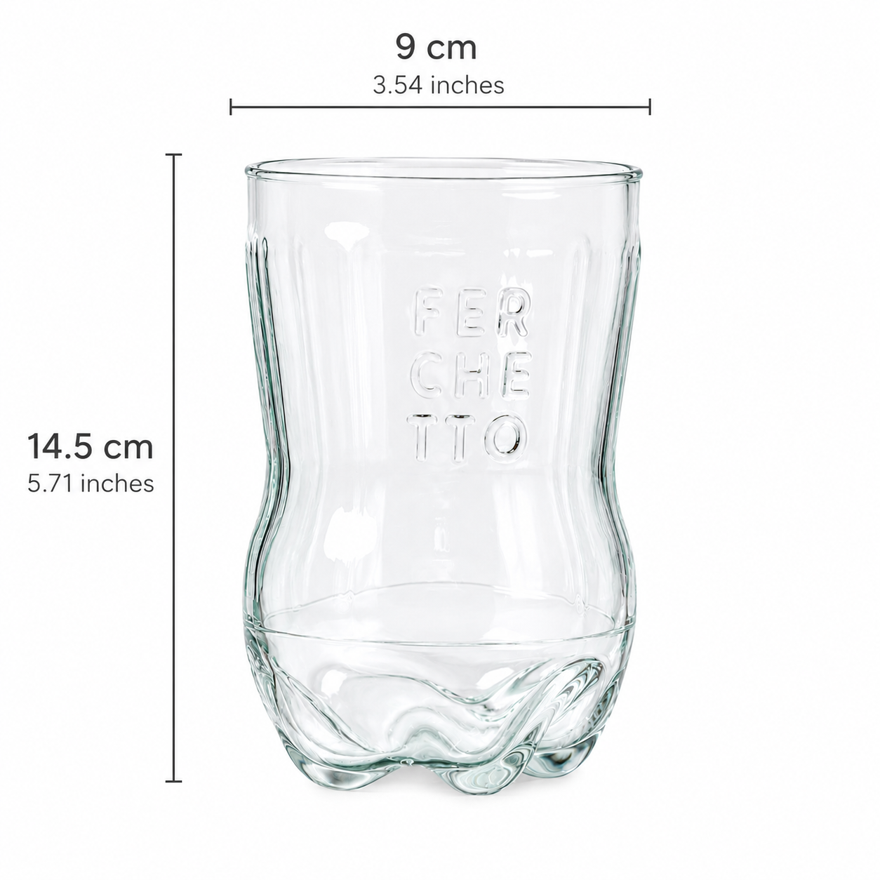 Vaso Fernet / Fernet Glass Cup Ferchetto with Coaster and Mixer