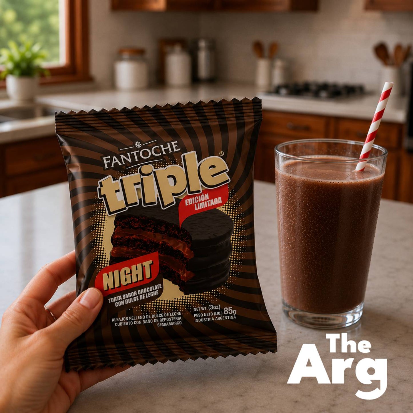 Fantoche Night Triple Dark Chocolate Alfajor with Dulce de Leche 85g