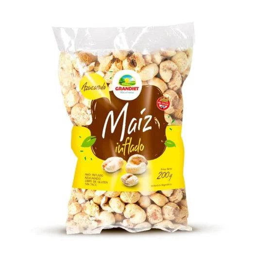 Grandiet Sugar-Coated Puffed Corn Gluten-Free (Sin TACC) – 200g/0.44lb