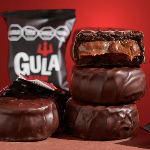 GULA Dark Chocolate Alfajores with Dulce de Leche | 24 Pack (72g Each) Authentic Argentine Cookies