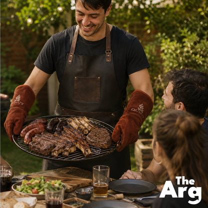 BBQ Leather Grill Glove | Argentine Guante Parrillero for Asado & BBQ