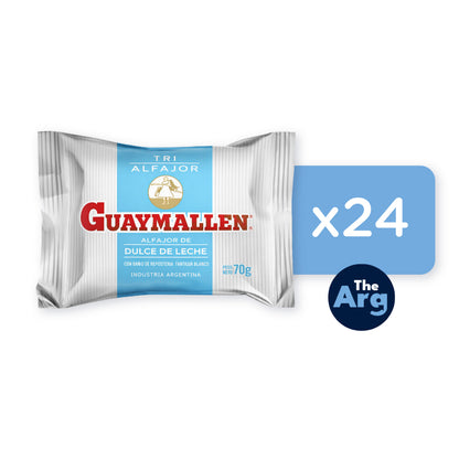 Alfajor Guaymallen Triple White Chocolate with Dulce de Leche 70g /2.4oz (Box of 24u.)