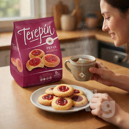 Argentine Pepas Quince Cookies 400g (14.1 oz) – Traditional Jam-Filled Shortbread Cookies | Family Size Pack | Terepín