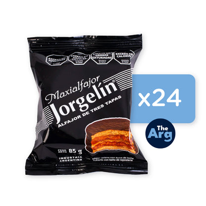 Jorgelín Triple Alfajor Milk Chocolate with Dulce de Leche – 24 Pack 85g Each