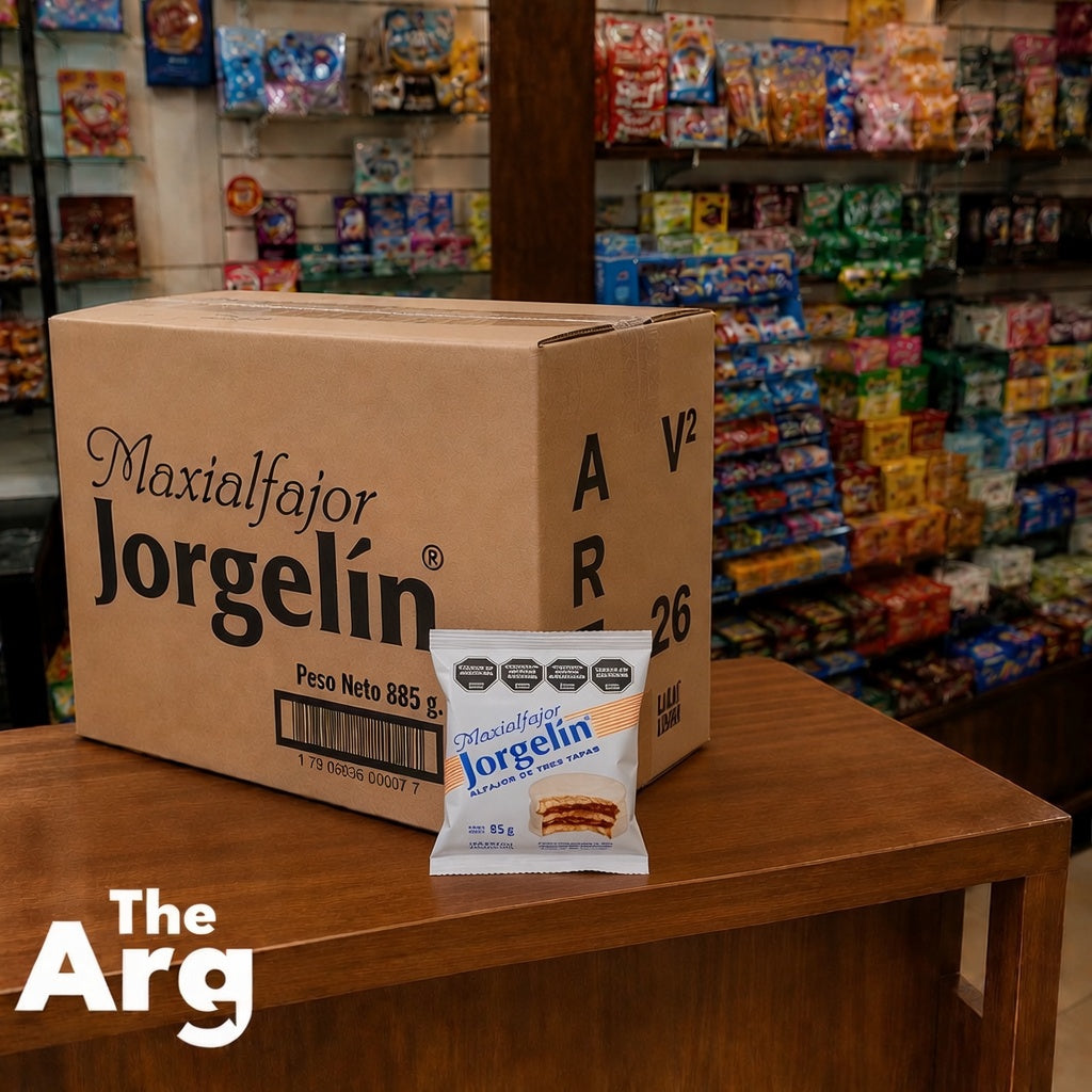 Alfajor Jorgelín Triple White Cookie with Dulce de Leche Bulk Box 85 g / 2.9 oz | Box of 24 Units
