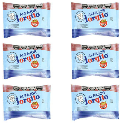 Alfajor Jorgito Gluten-Free - Dark Chocolate Coated with Dulce de Leche Filling 50g/1.76oz (Pack of 6u.)