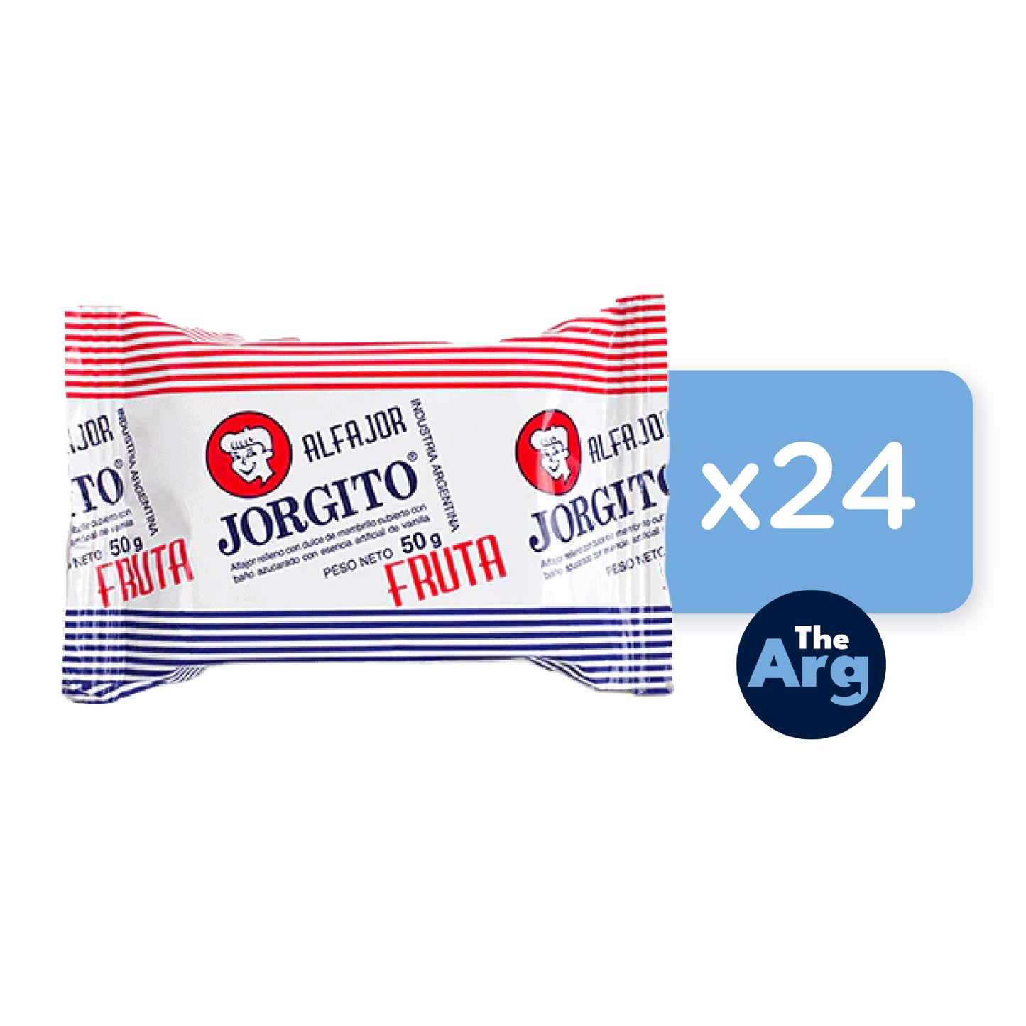 Alfajor Jorgito Fruit with Quince Filling – Complete Box 24 units x 50 g / 1.76 oz