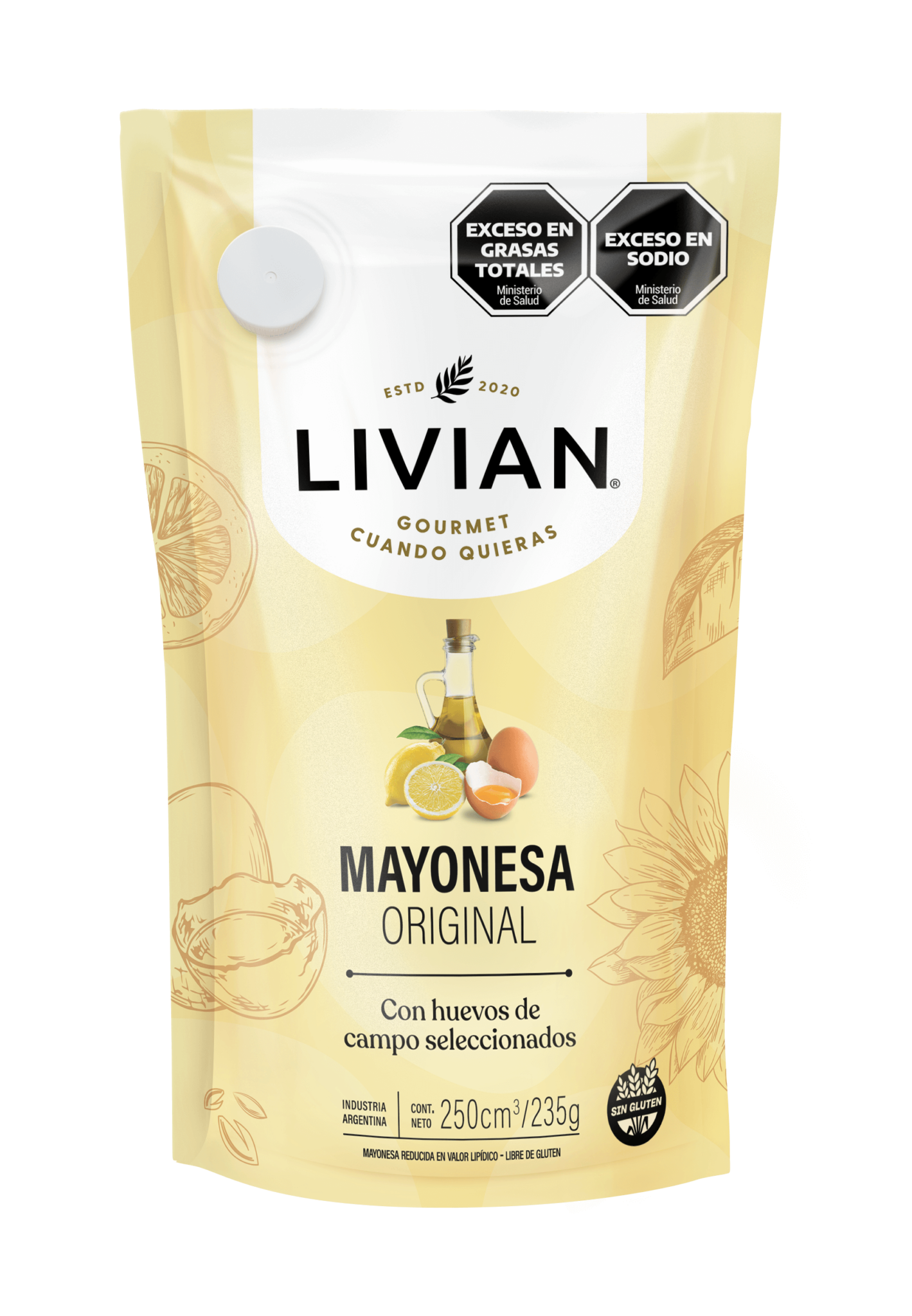 Original Livian Mayonnaise 500 g (17.6 oz) – Premium Argentine Mayonnaise for Sandwiches, Salads & Dips