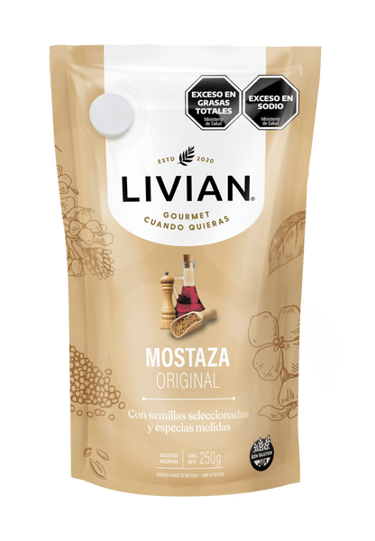 Livian Original Mustard 250 g (8.8 oz) – Premium Argentine Mustard with Selected Seeds & Spices