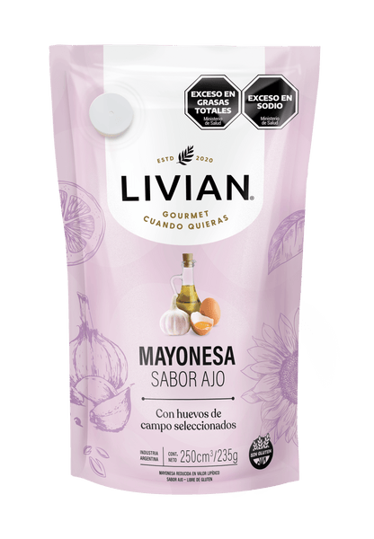 Livian Garlic Mayonnaise 235 ml (7.9 fl oz) – Argentine Style Garlic Mayo