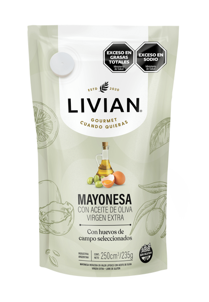 Livian Olive Oil Mayonnaise 250 g (8.8 oz) – Premium Argentine Mayonnaise with Extra Virgin Olive Oil