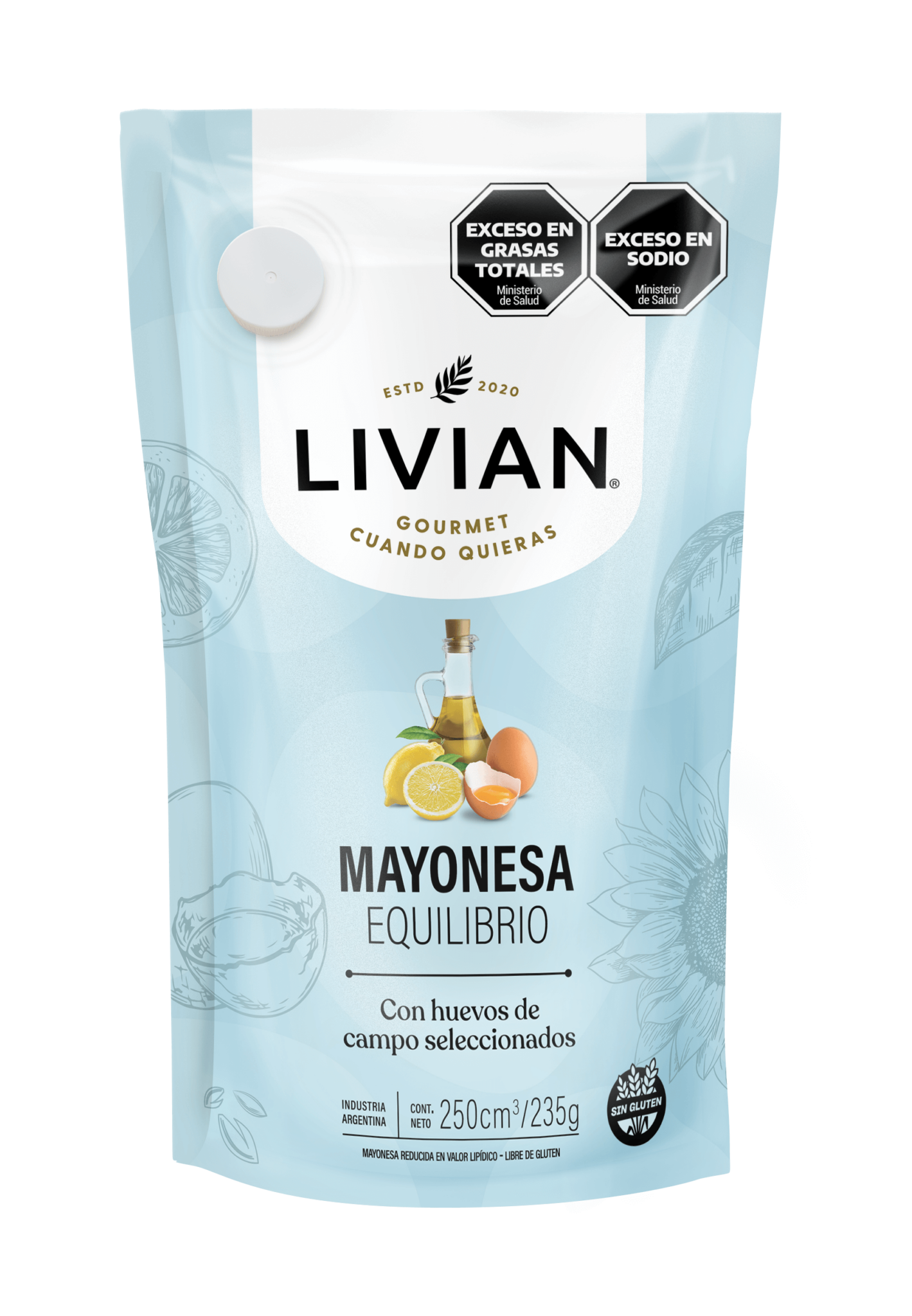 Livian Light Equilibrio Mayonnaise 235 g (7.9 oz) – Low-Calorie Argentine Mayonnaise