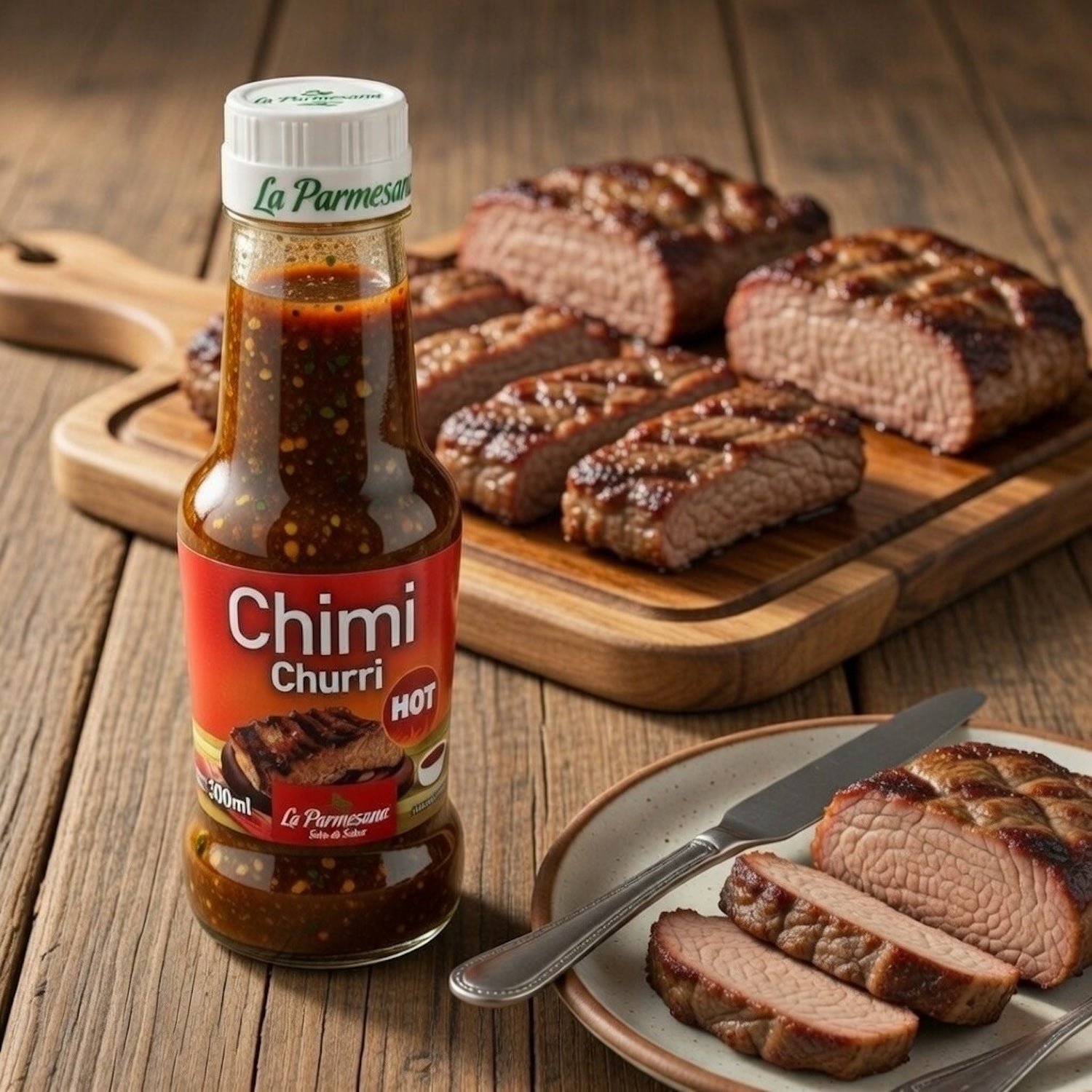 La Parmesana Hot Chimichurri Sauce – Spicy Argentine Condiment (300 g / 12.3 oz)