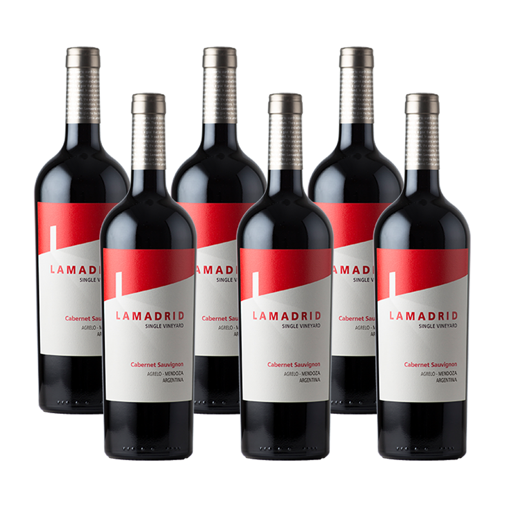 Lamadrid Clásico Cabernet Sauvignon 750 ml (box of 6 bottles).