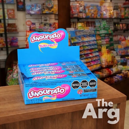 Lengüetazo Long Tutti-Frutti Soft Candy Box (32 Units, 13g Each)