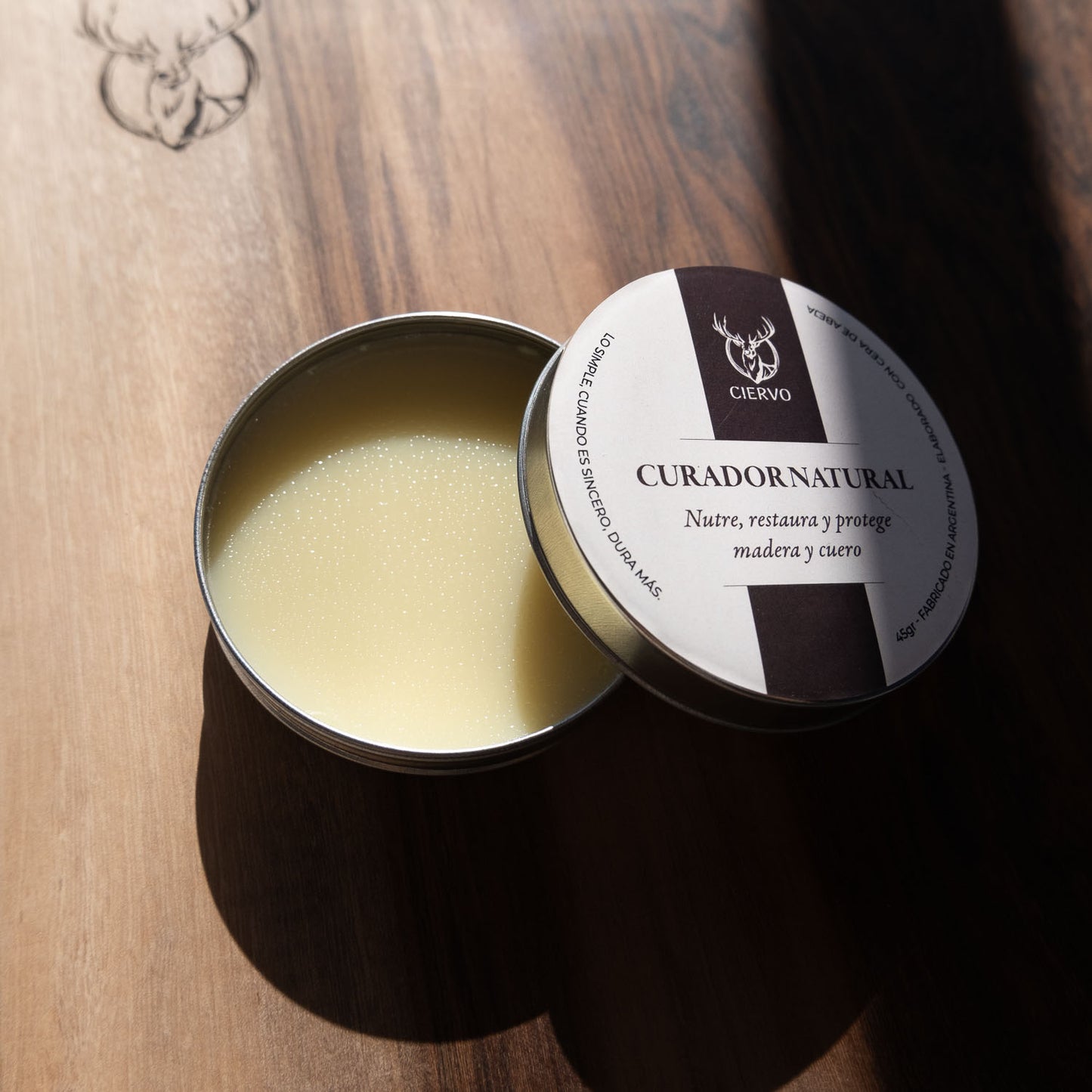 Ciervo Premium Food-Safe Beeswax Wood Conditioner & Polish– Natural Wood Care Balm (45g/1.6 oz)
