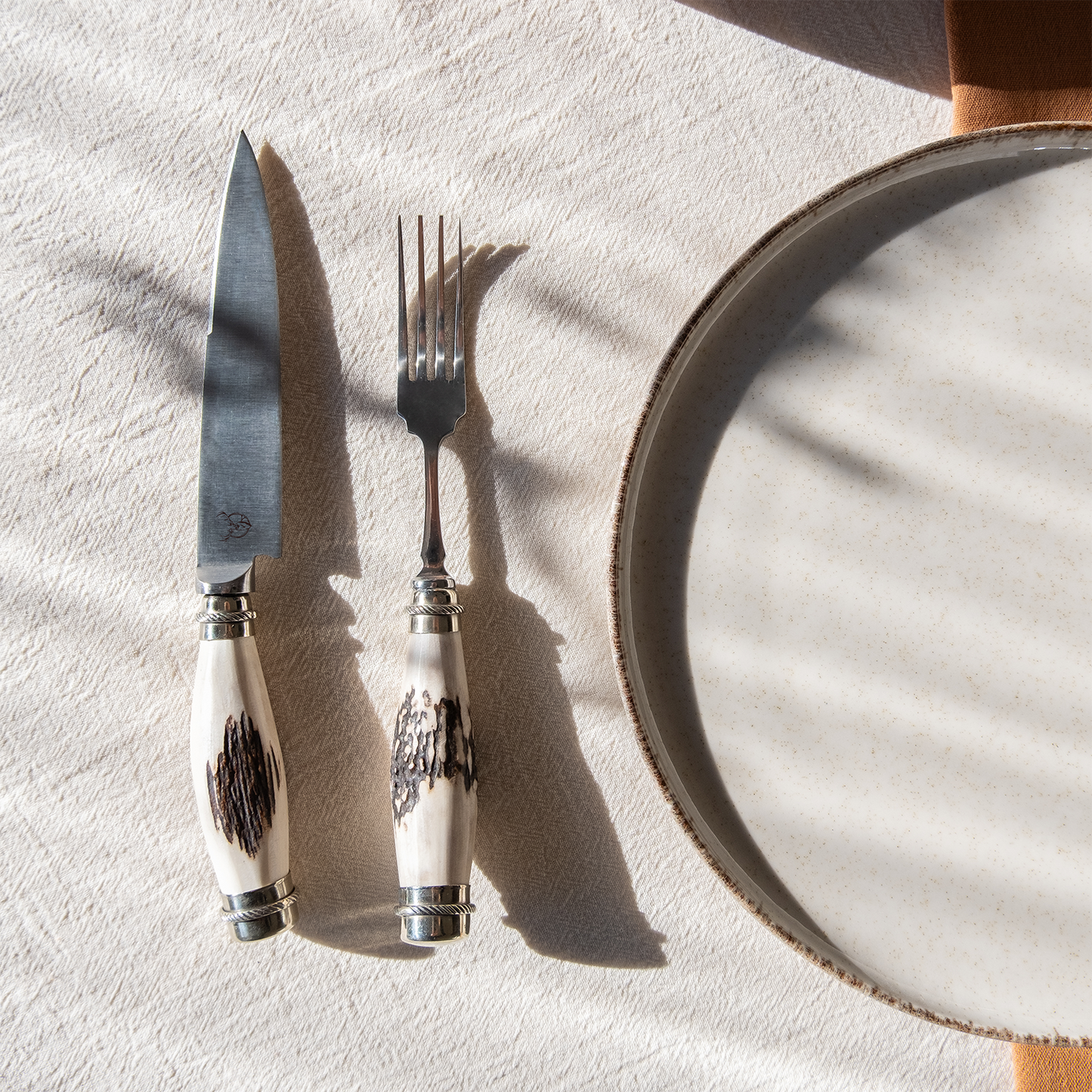 Natural Deer Antler Picnic Set