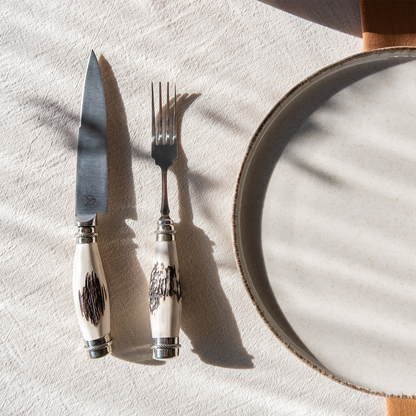 Natural Deer Antler Picnic Set