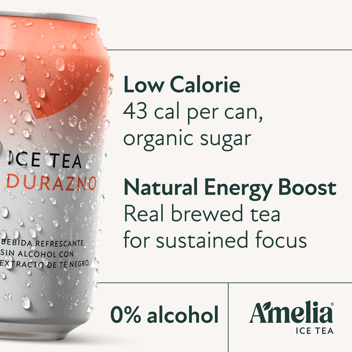 Amelia Ice Tea Peach | Ready-to-Drink Iced Tea 354ml Six-Pack