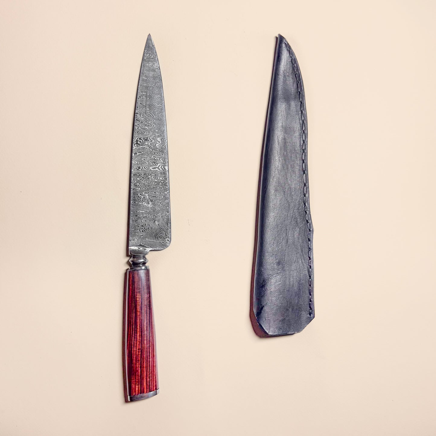 Ciervo Damascus Field Knife – Jacaranda Wood