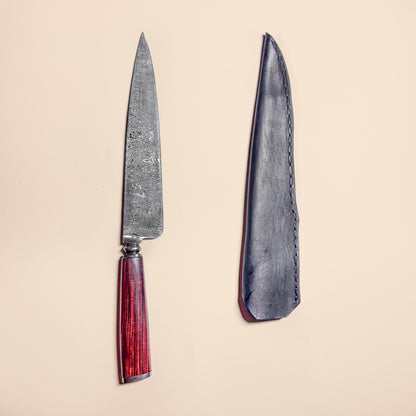 Ciervo Damascus Field Knife – Jacaranda Wood