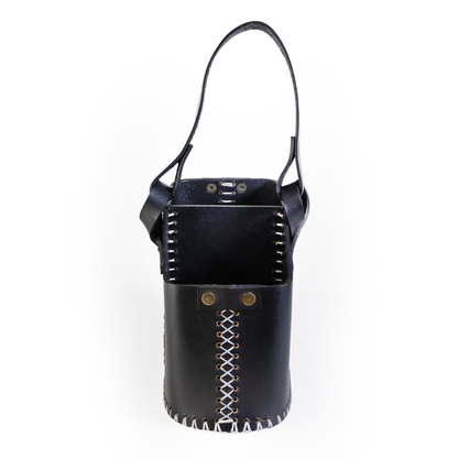Black Leather Mate Bag | Traditional Argentine Carry Bag