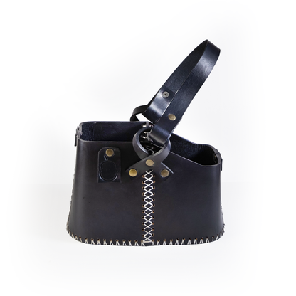 Black Leather Mate Bag | Traditional Argentine Carry Bag