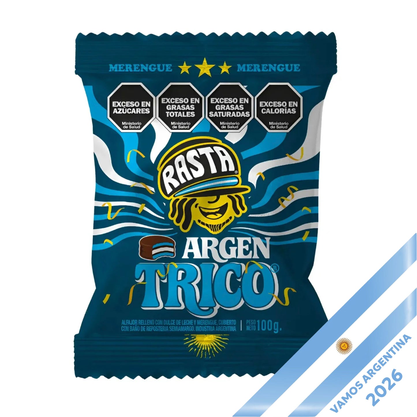 Rasta Argentrico Triple Alfajor – Dulce de Leche & Meringue (100g)