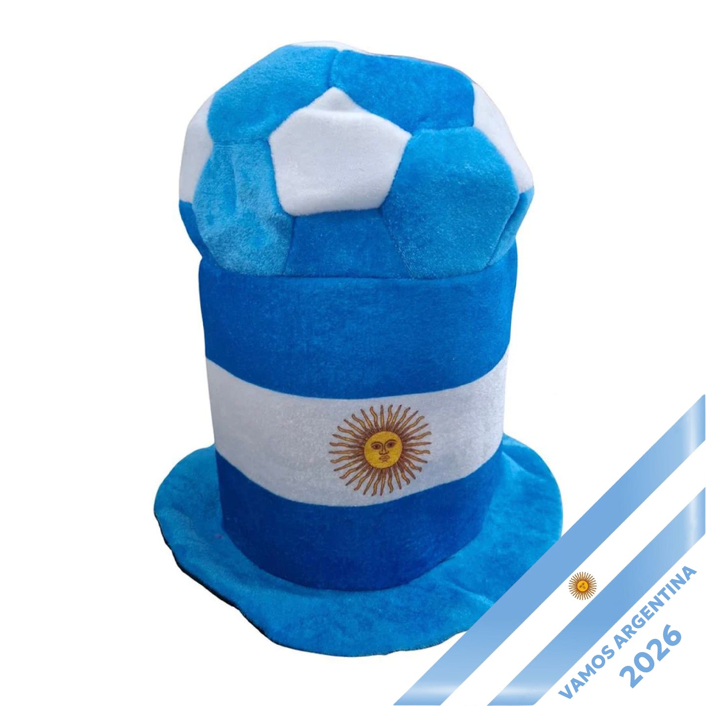 Argentina Flag & Soccer Ball Top Hat Cotton Fan Gear for World Cup 2026