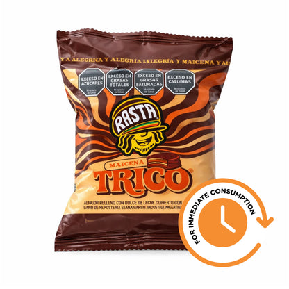 SALE Rasta NEW Trico Triple Alfajor 100g | Cornstarch Triple Layer with Dulce de Leche & Dark Chocolate