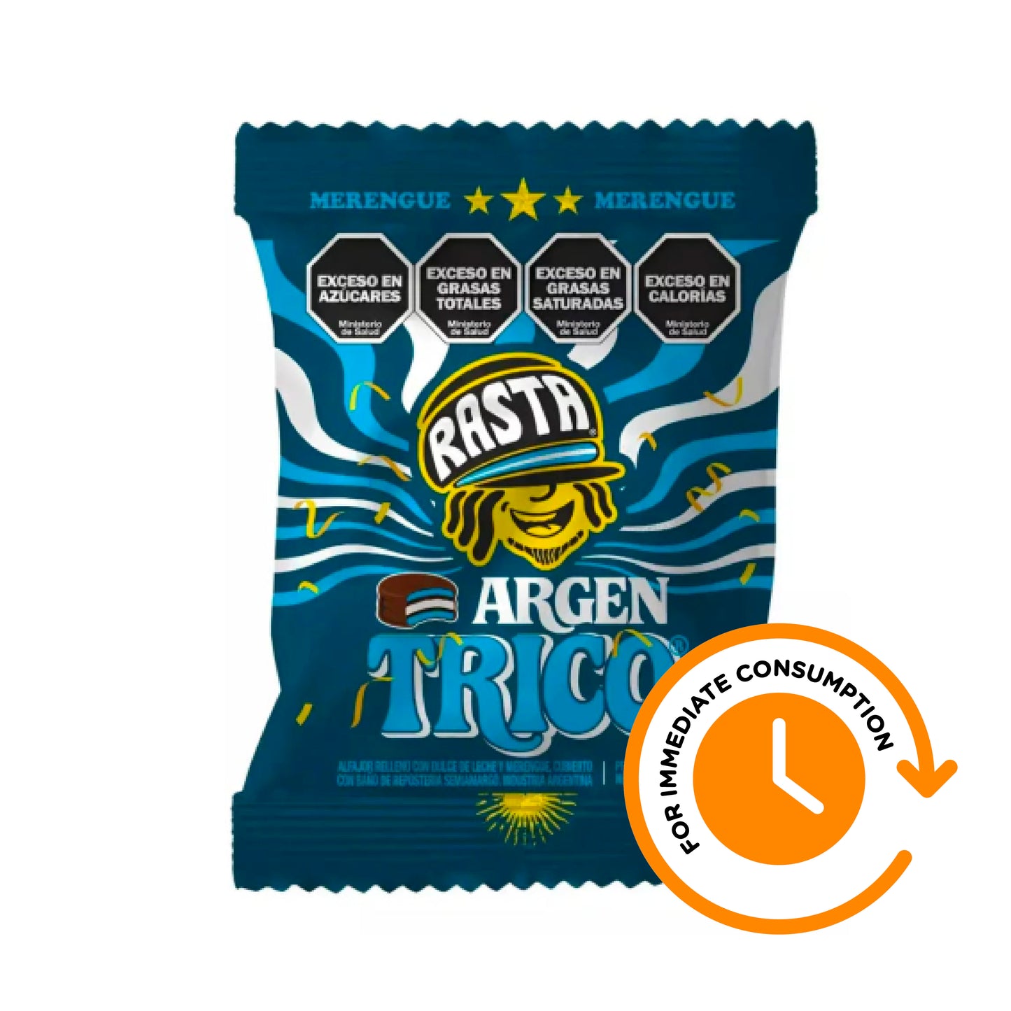 SALE Rasta Argentrico Triple Alfajor – Dulce de Leche & Meringue (100g)