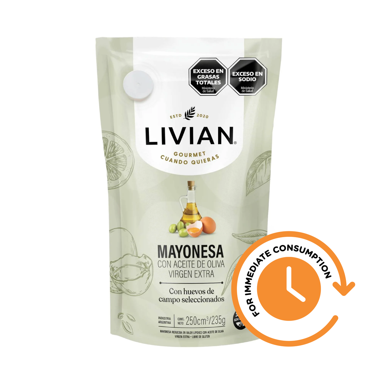 SALE Livian Olive Oil Mayonnaise 250g / 8.8oz | Argentine Mayonnaise with Extra Virgin Olive Oil