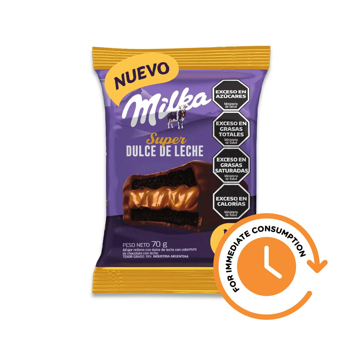 SALE Milka Super Dulce de Leche Alfajor Milk Chocolate Covered 70g