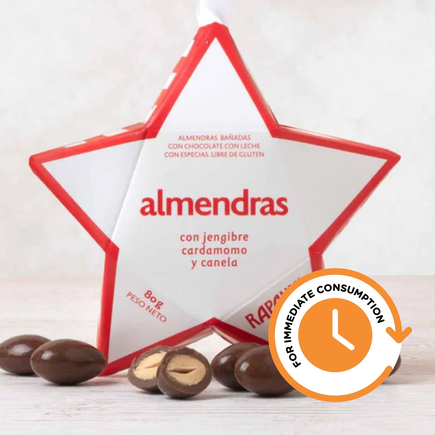 SALE Rapanui Star Christmas Almonds with Ginger, Cardamom, and Cinnamon and Chocolate Cover