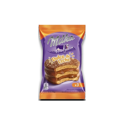 Milka Triple Alfajor with Dulce de Leche 70g / 2.4 oz | Chocolate Covered Cookie