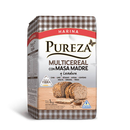 Pureza Multicereal Flour with Sourdough & Yeast 1kg | Argentine Baking Mix